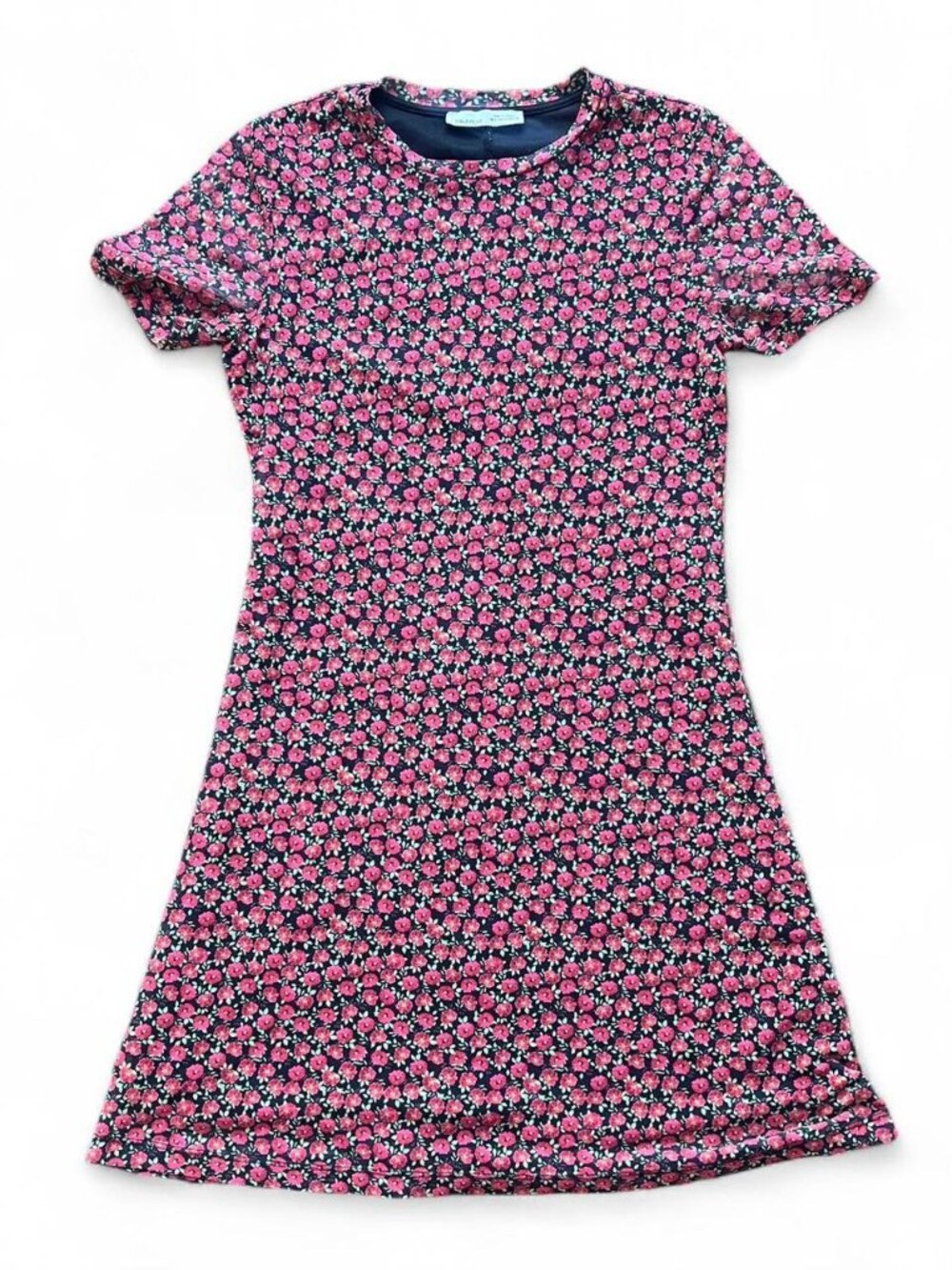 Pull&Bear Floral Mini Dress Black Slip Size S